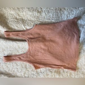 pink ribbed tank top